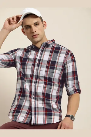 Moda Rapido Men Pure Cotton Slim Fit Opaque Checked Casual Shirt