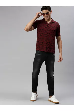 The Souled Store Men Maroon Opaque Marvel: Chibi Pattern Printed Casual Shirt
