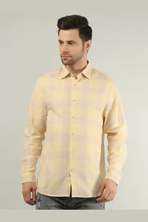 Tim Men Checked Standard Cotton Casual Shirt