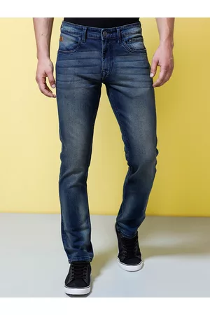 WROGN Men Straight Fit Heavy Fade Stretchable Jeans