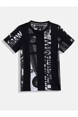 PUMA Kids Unisex BMW Motorsport Striped Regular Fit Pure Cotton T-shirt