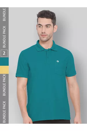 LUX NITRO Pack Of 2 Polo Collar Anti Odour Cotton Blend Sports T-shirt