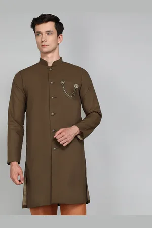 Avaeta Mandarin Collar Cotton Sherwani Set
