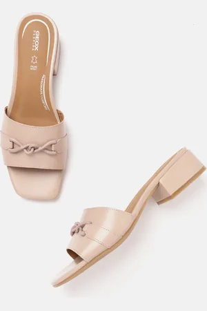 Geox D Genziana 30 Women Solid Leather Block Sandals