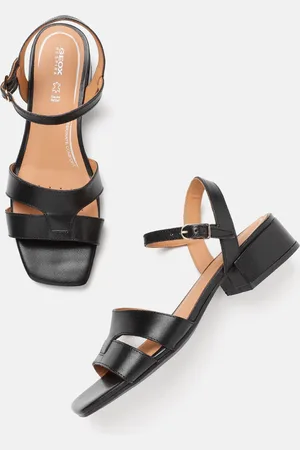 Geox D Genziana 30 Women Solid Leather Block Sandals