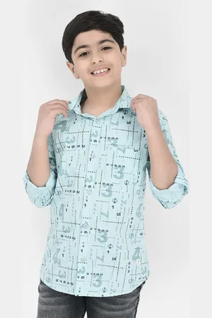 Crimsoune Club Boys Standard Slim Fit Abstract Printed Pure Cotton Shirt