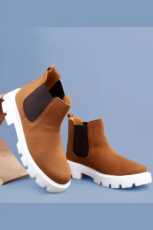 BXXY Men Heeled Mid-Top Suede Chelsea Boots