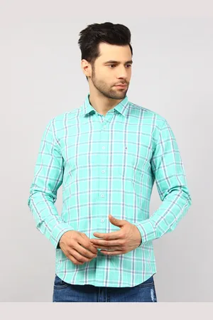 Tim Men Checked Standard Cotton Casual Shirt