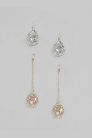 Anouk Set of 2 Teardrop Shaped Drop Earrings