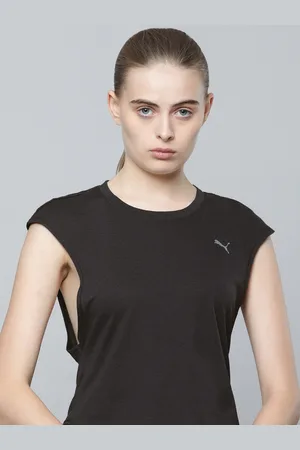 PUMA Women Extended Sleeves DryCell Studio Skimmer Yoga T-shirt With Back Tie Up Detail