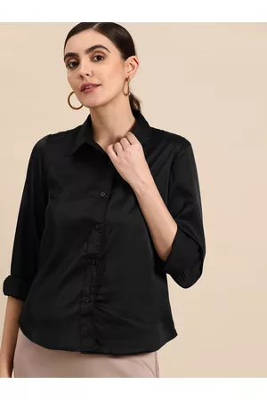 DENNISON Women Black Smart Opaque Casual Shirt