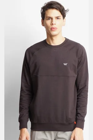 Wildcraft Men Brown Solid Raglan Sleeves Cotton Sweatshirt