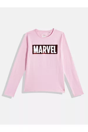 Allen Solly Girls Marvel Reversible Sequin Embellished Pure Cotton T-shirt