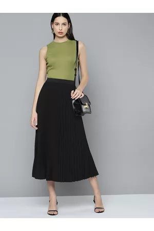 Chemistry Accordion Pleat Maxi Flared Skirt
