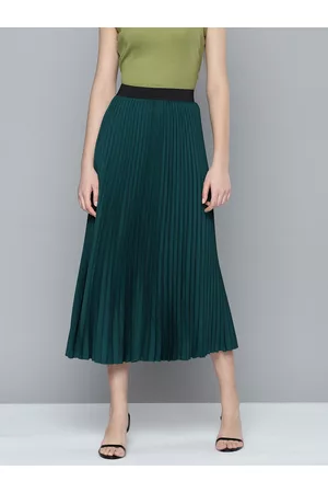 Chemistry Accordion Pleat Maxi Flared Skirt