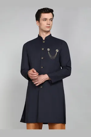 Avaeta Mandarin Collar Cotton Nawabi With Paijama Set