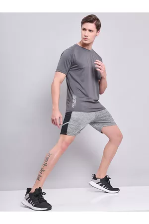 TECHNOSPORT Men Self Designed Mid Rise Antimicrobial Slim Fit Sports Shorts