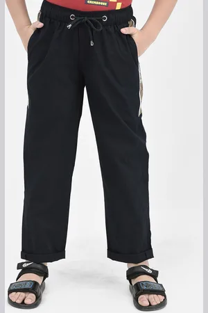 Crimsoune Club Boys Side Printed Pure Cotton Track Pants
