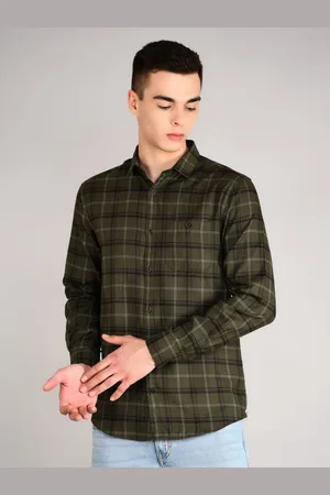 Tim Men Checked Standard Cotton Casual Shirt