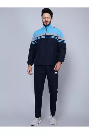 Shiv Naresh Men Tracksuits - Men Colorblocked & Brand Logo Printed Detail Tracksuits