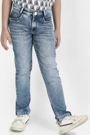 Crimsoune Club Boys Clean Look Whiskers & Chevrons Heavy Fade Slim Fit Stretchable Jeans