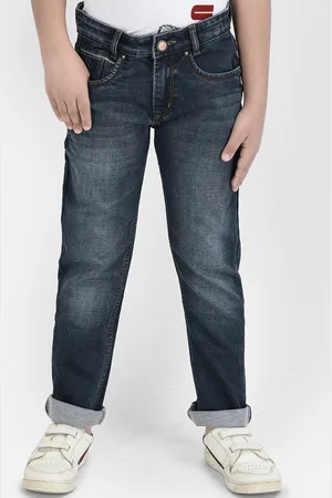 Crimsoune Club Boys Blue Slim Fit Clean Look Heavy Fade Stretchable Jeans