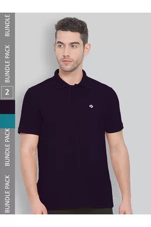 LUX NITRO Pack Of 2 Polo Collar Anti Odour Cotton Blend Sports T-shirt