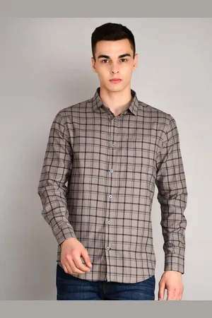 Tim Men Checked Standard Cotton Casual Shirt