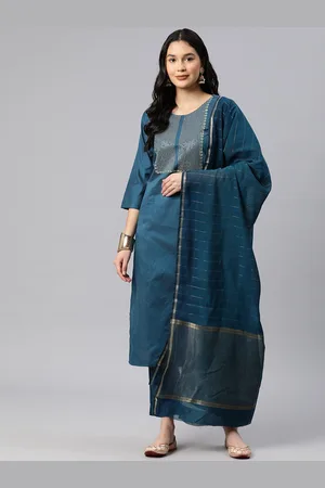 RAJGRANTH Women Yoke Design Regular Sequinned Kurta with Trousers & With Dupatta