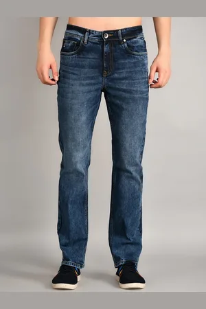 Tim Men Mid Rise Light Fade Whiskers & Chevrons Cotton Relaxed Fit Stretchable Jeans