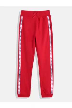 Ralph Lauren Girls Mid-Rise Knitted Joggers With Brand Logo Side Taping Detail