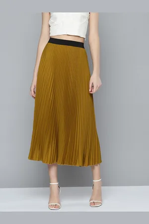 Chemistry Accordion Pleat Maxi Flared Skirt
