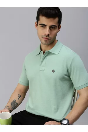 ONN Men Green Solid Polo Collar T-shirt