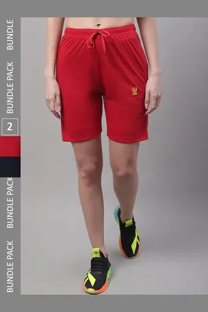 VIMAL JONNEY Women Pack Of 2 Mid Rise Cotton Sports Shorts
