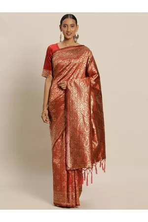 Kalini Floral Woven Design Zari Banarasi Saree