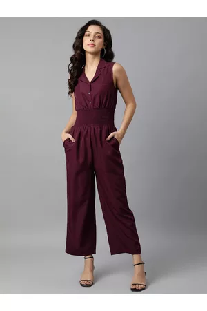 DEEBACO Maroon Culotte Jumpsuit