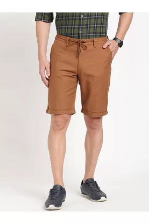 Indian Terrain Men Mid-Rise Slim Fit Pure Cotton Shorts