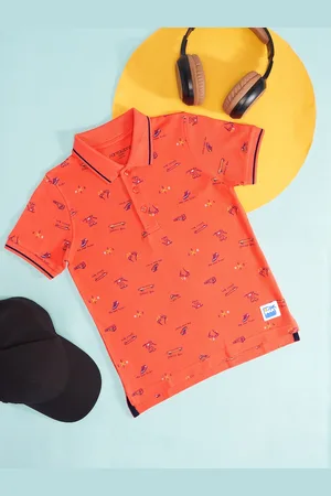 Pantaloons Boys Conversational Printed Polo Collar Cotton T-shirt
