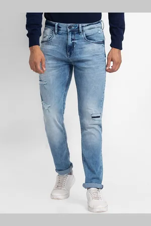 SPYKAR Men Blue Mildly Distressed Heavy Fade Jeans