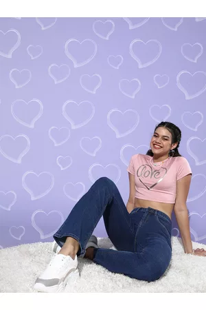 KASSUALLY Women Pretty Pink Graphic Valentine Tee