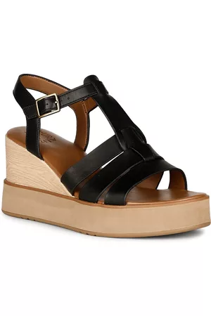 Naturalizer Women Wedges - Barrett Open Toe Leather Wedges With Backstrap