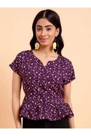MINT STREET Floral Printed Peplum Top