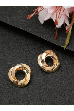 DressBerry Gold-Plated Contemporary Studs Earrings