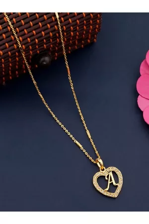 JEWEL WORLD Gold-Plated Letter A Necklace