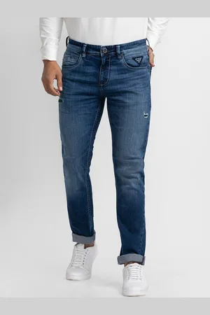 SPYKAR Men Blue Slim Fit Low-Rise Low Distress Heavy Fade Jeans