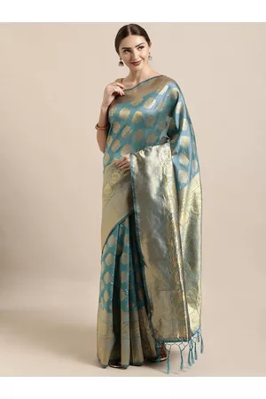 Kalini Ethnic Motifs Woven Design Zari Banarasi Saree