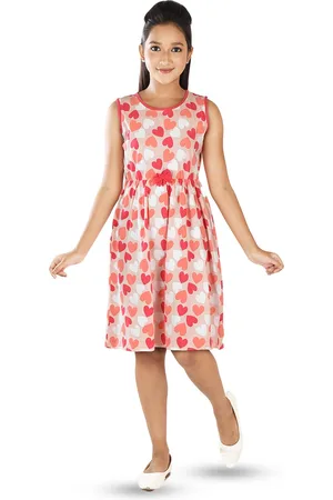 Clothe Funn Peach-Coloured Floral Print Fit & Flare Dress