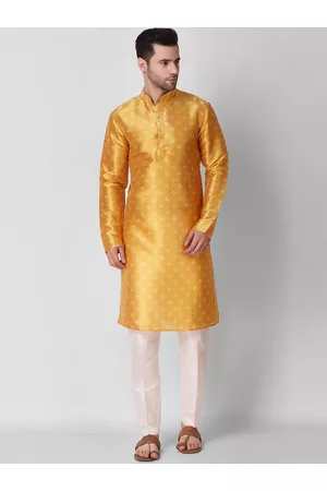 Koshin Mandarin Collar Bandhani Printed Art Silk Kurta