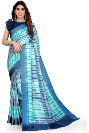 Kalini Turquoise Blue & Blue Tie and Dye Saree