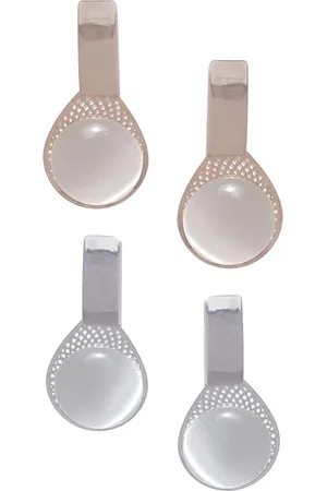 DressBerry Set Of 2 Gold-Toned Artificial Stones Contemporary Drop Earrings